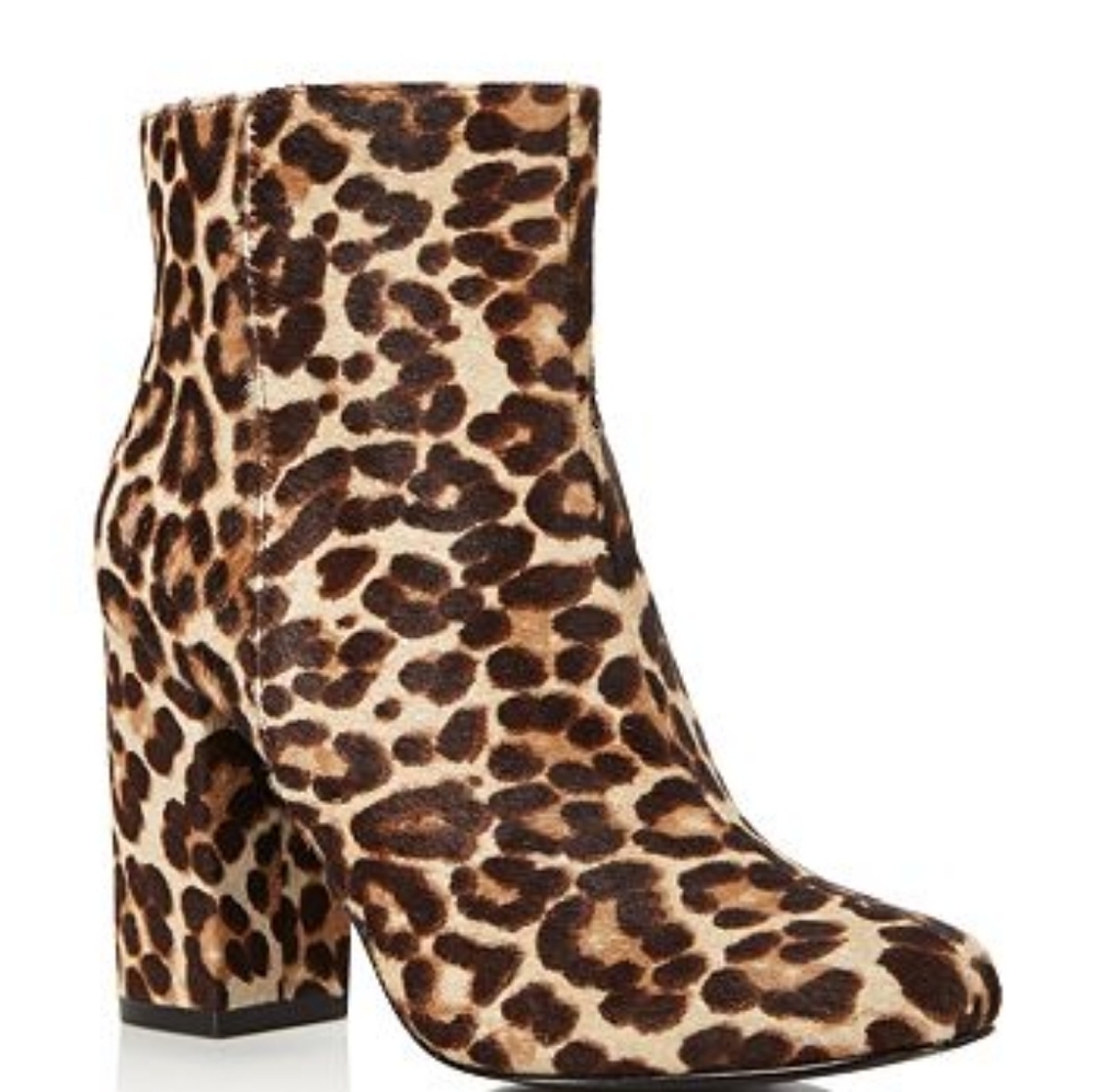 charles David Leopard Print Calf Hair Ankle Boots NWOB 7.5